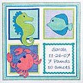 'Deep Blue Sea' Birth Record Cross Stitch Kit
