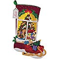 Christmas Tree Window Felt Applique Stocking Kit