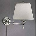 Aztec Lighting Swing Arm White Shade Plug-in Lamp