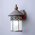 Outdoor Wall Light with Beaded Tiffany Glass
