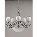 Brushed Steel Eight-light Chandelier