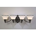 Frosted Glass with Bronze Finish 4-light Vanity