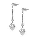 Sterling Silver Dangling Heart Earrings