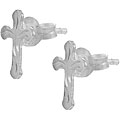 Sterling Silver Etched Cross Earrings