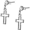 Sterling Silver Cross Cutout Earrings
