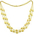 14k Yellow Gold Triple-strand Beaded Necklace