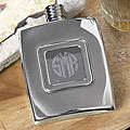 Stainless Steel Monogrammed Hip Flask