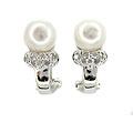 14k Gold FW Pearl and 1/8ct TDW Diamond Earrings (7-7.5 mm)