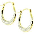 10k Two-tone Gold Hoop Earrings