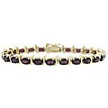 18k Gold over Sterling Silver Garnet Link Bracelet