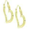 10k Yellow Gold Abstract Heart-shape Hoop Earrings