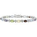 Sterling Silver Multi-gemstone Bracelet