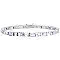 Sterling Silver Amethyst and CZ Bracelet