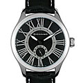 Giordano Men's Black Leather Strap Watch