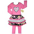 AnnLoren Girl's Pink Rumba Cha Cha Outfit