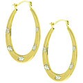 10k Two-tone Gold Hoop Earrings