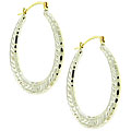 10k Two-tone Gold Hoop Earrings