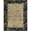 Machine-made Amber Beige/ Black Rug (7'7 x 10'5)