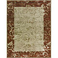 Machine-made Amber Beige/ Rust Rug (2'6 x 7'9)