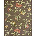 Hand-tufted Chillis Ivory/ Rust Wool Rug (7'6 x 5')