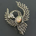 Sterling Silver Labradorite and Marcasite Brooch (Thailand)