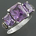 Sterling Silver and Amethyst Size 7 Ring (Thailand)