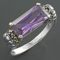 Sterling Silver and Amethyst Size 7 Ring (Thailand)