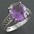 Sterling Silver and Amethyst Size 6 Ring (Thailand)