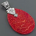 Sterling Silver Red Sea Coral Pendant (Thailand)