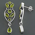 Peridot Sterling Silver Dangle Earrings (India)