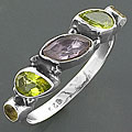 Multi-gemstone Sterling Silver Size 9 Ring (India)
