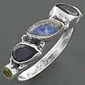 Sterling Silver Multi-gemstone Size 9 Ring (India)