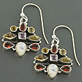 Sterling Silver Multi-gemstone Earrings (India)