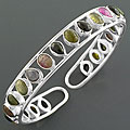 Sterling Silver Multi-tourmaline Cuff (India)