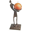 Cast Bronze Figure Candleholder