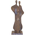 Tall Family of Three Cast Bronze Sculpture