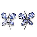 10k Gold Genuine Tanzanite Butterfly Earrings
