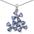 10k White Gold Tanzanite and Diamond Necklace
