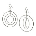 Stering Silver Tri-circle Hoop Earrings