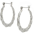 Sterling Silver Textured Hoop Earrings