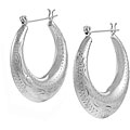 Sterling Silver Etched Hoop Earrings
