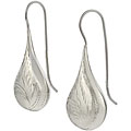 Sterling Silver Etched Teardrop Earrings
