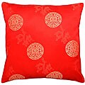 Chinese Dragons and Lotus Red Cushion Cover