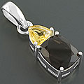 Silver Smoky Topaz/ Citrine Pendant (India)