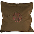 Chinese Long Life Symbol Brown Cushion Cover