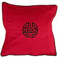 Chinese Symbol Of Life Red Cushion Cover