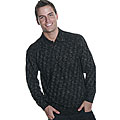 Oggi Moda Men's Ocean Wool Blend Long-sleeve Polo