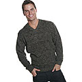 Oggi Moda Men's Taupe Wool Blend V-neck Sweater