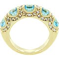 Cubic Zirconia Aqua Fusion Ring