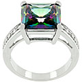 14k White Gold Overlay Mystic CZ Ring